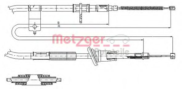 METZGER 17.2511 Трос, стояночная тормозная система для HYUNDAI EXCEL (Хендай Эxcэл) METZGER 17.2511 Трос, стояночная тормозная система для HYUNDAI EXCEL (Хендай Эxcэл)