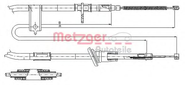 METZGER 17.2512 Трос, стояночная тормозная система для HYUNDAI EXCEL (Хендай Эxcэл) METZGER 17.2512 Трос, стояночная тормозная система для HYUNDAI EXCEL (Хендай Эxcэл)