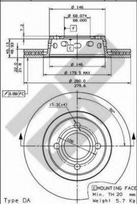 METZGER 24759 Тормозной диск для AUDI 90 (Ауди 90) METZGER 24759 Тормозной диск для AUDI 90 (Ауди 90)