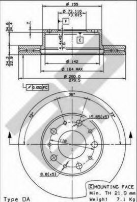METZGER 25255 Тормозной диск для FIAT DUCATO (Фиат Дукато) METZGER 25255 Тормозной диск для FIAT DUCATO (Фиат Дукато)
