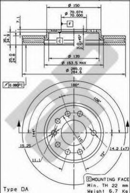 METZGER 24846 V Тормозной диск для OPEL SIGNUM (Опель Сигнум) METZGER 24846 V Тормозной диск для OPEL SIGNUM (Опель Сигнум)