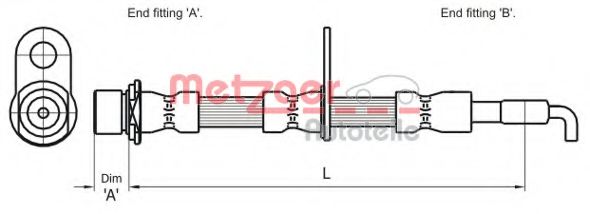 METZGER 4110001 Тормозной шланг для TOYOTA RUNX (Тойота/тоета Рунx) METZGER 4110001 Тормозной шланг для TOYOTA RUNX (Тойота/тоета Рунx)