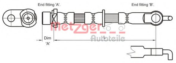 METZGER 4110011 Тормозной шланг для TOYOTA ECHO VERSO (Тойота/тоета Эчо vэрсо) METZGER 4110011 Тормозной шланг для TOYOTA ECHO VERSO (Тойота/тоета Эчо vэрсо)