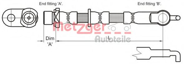 METZGER 4110013 Тормозной шланг для TOYOTA ECHO VERSO (Тойота/тоета Эчо vэрсо) METZGER 4110013 Тормозной шланг для TOYOTA ECHO VERSO (Тойота/тоета Эчо vэрсо)