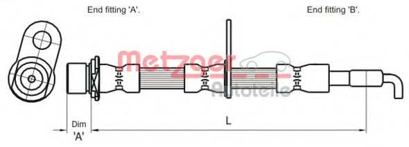 METZGER 4110009 Тормозной шланг для TOYOTA RUNX (Тойота/тоета Рунx) METZGER 4110009 Тормозной шланг для TOYOTA RUNX (Тойота/тоета Рунx)