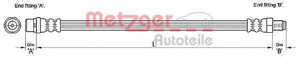METZGER 4110255 Тормозной шланг для AUDI (Ауди) METZGER 4110255 Тормозной шланг для AUDI (Ауди)