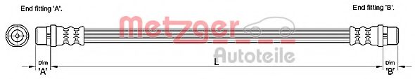 METZGER 4110254 Тормозной шланг для AUDI (Ауди) METZGER 4110254 Тормозной шланг для AUDI (Ауди)