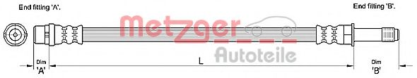 METZGER 4110281 Тормозной шланг для MERCEDES-BENZ SPRINTER 4,6-T (Мэрcэдэс-бэнз Спринтэр 4,6-т) METZGER 4110281 Тормозной шланг для MERCEDES-BENZ SPRINTER 4,6-T (Мэрcэдэс-бэнз Спринтэр 4,6-т)