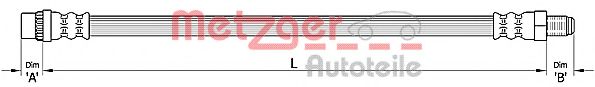 METZGER 4110455 Тормозной шланг для RENAULT KANGOO BE BOP (Рено Кангу боп) METZGER 4110455 Тормозной шланг для RENAULT KANGOO BE BOP (Рено Кангу боп)