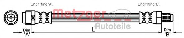 METZGER 4114083 Тормозной шланг для MERCEDES-BENZ M-CLASS (Мэрcэдэс-бэнз М-cласс) METZGER 4114083 Тормозной шланг для MERCEDES-BENZ M-CLASS (Мэрcэдэс-бэнз М-cласс)