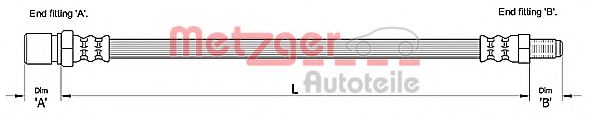 METZGER 4111112 Тормозной шланг для CITROËN JUMPER (CитроËн Жумпэр) METZGER 4111112 Тормозной шланг для CITROËN JUMPER (CитроËн Жумпэр)