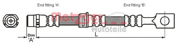 METZGER 4115194 Тормозной шланг для OPEL MERIVA B (Опель Мерива б) METZGER 4115194 Тормозной шланг для OPEL MERIVA B (Опель Мерива б)