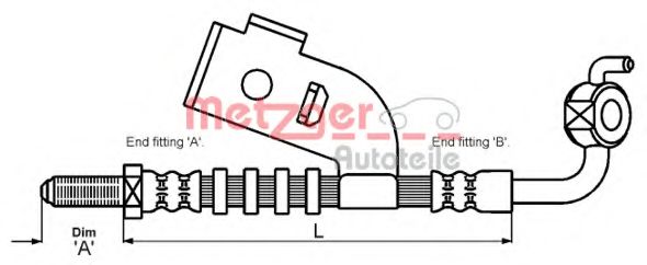 METZGER 4116220 Тормозной шланг для FORD (Форд) METZGER 4116220 Тормозной шланг для FORD (Форд)