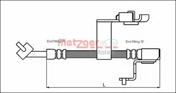 METZGER 4112509 Тормозной шланг для FORD (Форд) METZGER 4112509 Тормозной шланг для FORD (Форд)