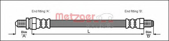 METZGER 4112502 Тормозной шланг для FORD (Форд) METZGER 4112502 Тормозной шланг для FORD (Форд)