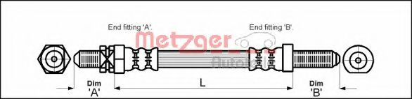 METZGER 4112102 Тормозной шланг для FORD ORION II (Форд Орион 2) METZGER 4112102 Тормозной шланг для FORD ORION II (Форд Орион 2)