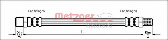 METZGER 4111763 Тормозной шланг для VOLKSWAGEN LT 28-35 I (Фольксваген Лт 28-35 и) METZGER 4111763 Тормозной шланг для VOLKSWAGEN LT 28-35 I (Фольксваген Лт 28-35 и)