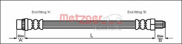 METZGER 4114622 Тормозной шланг для CITROËN XM (CитроËн Хм) METZGER 4114622 Тормозной шланг для CITROËN XM (CитроËн Хм)