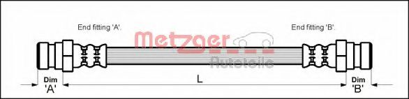 METZGER 4111429 Тормозной шланг для VOLKSWAGEN LT 28-35 I (Фольксваген Лт 28-35 и) METZGER 4111429 Тормозной шланг для VOLKSWAGEN LT 28-35 I (Фольксваген Лт 28-35 и)