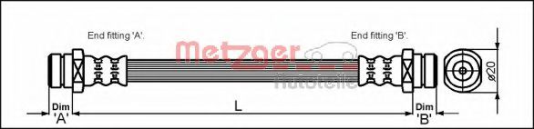 METZGER 4113313 Тормозной шланг для MITSUBISHI LIBERO V (Митсубиши/митсубиси Либэро v) METZGER 4113313 Тормозной шланг для MITSUBISHI LIBERO V (Митсубиши/митсубиси Либэро v)