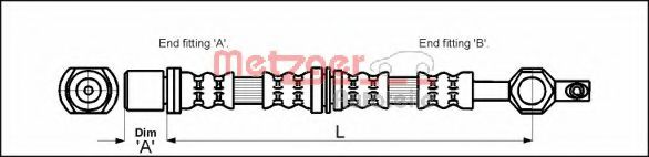 METZGER 4112213 Тормозной шланг для TOYOTA COROLLA SPRINTER (Тойота/тоета Cоролла спринтэр) METZGER 4112213 Тормозной шланг для TOYOTA COROLLA SPRINTER (Тойота/тоета Cоролла спринтэр)
