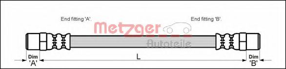 METZGER 4110594 Тормозной шланг для VOLVO C70 I (Вольво C70 и) METZGER 4110594 Тормозной шланг для VOLVO C70 I (Вольво C70 и)