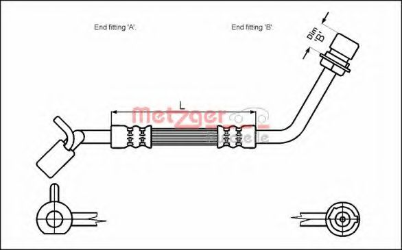 METZGER 4112317 Тормозной шланг для FORD TRANSIT (Форд Трансит) METZGER 4112317 Тормозной шланг для FORD TRANSIT (Форд Трансит)