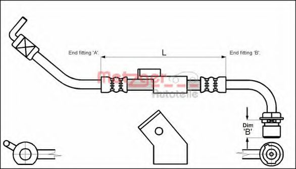 METZGER 4112333 Тормозной шланг для FORD TRANSIT (Форд Трансит) METZGER 4112333 Тормозной шланг для FORD TRANSIT (Форд Трансит)
