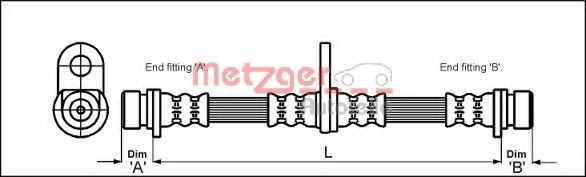 METZGER 4113290 Тормозной шланг для HONDA CRX II (Хонда Cрх 2) METZGER 4113290 Тормозной шланг для HONDA CRX II (Хонда Cрх 2)