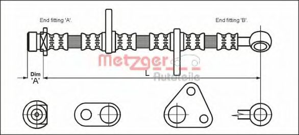 METZGER 4113600 Тормозной шланг для HONDA SHUTTLE (Хонда Шуттлэ) METZGER 4113600 Тормозной шланг для HONDA SHUTTLE (Хонда Шуттлэ)