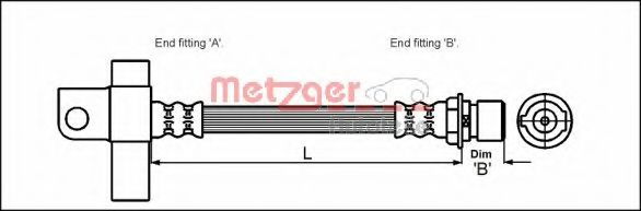 METZGER 4112508 Тормозной шланг для FORD TRANSIT (Форд Трансит) METZGER 4112508 Тормозной шланг для FORD TRANSIT (Форд Трансит)