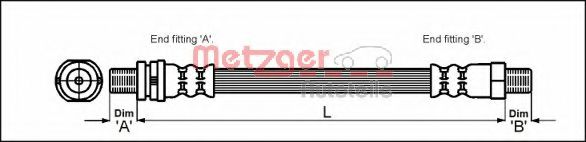 METZGER 4112507 Тормозной шланг для FORD MONDEO (Форд Мондэо) METZGER 4112507 Тормозной шланг для FORD MONDEO (Форд Мондэо)