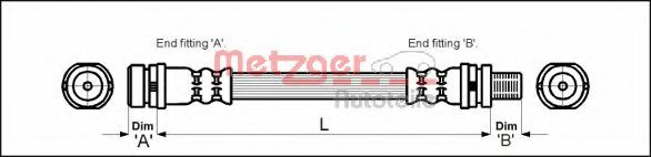 METZGER 4112506 Тормозной шланг для FORD MONDEO (Форд Мондэо) METZGER 4112506 Тормозной шланг для FORD MONDEO (Форд Мондэо)