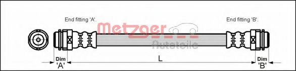 METZGER 4114798 Тормозной шланг для VOLKSWAGEN GOLF IV (Фольксваген Гольф 4) METZGER 4114798 Тормозной шланг для VOLKSWAGEN GOLF IV (Фольксваген Гольф 4)