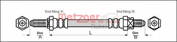 METZGER 4114680 Тормозной шланг для FORD FIESTA (Форд Фиэста) METZGER 4114680 Тормозной шланг для FORD FIESTA (Форд Фиэста)