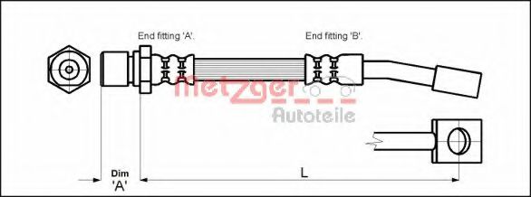 METZGER 4114679 Тормозной шланг для OPEL CORSA B (Опель Корса б) METZGER 4114679 Тормозной шланг для OPEL CORSA B (Опель Корса б)