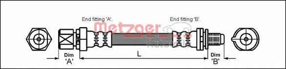 METZGER 4114730 Тормозной шланг для SAAB 900 II (Сааб 900 2) METZGER 4114730 Тормозной шланг для SAAB 900 II (Сааб 900 2)
