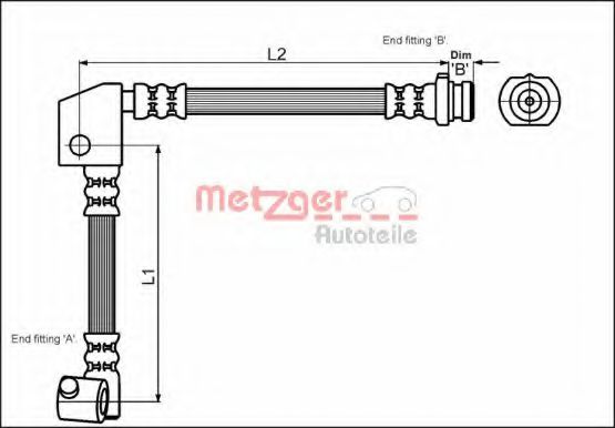 METZGER 4114737 Тормозной шланг для NISSAN PRIMERA (Ниссан Примера) METZGER 4114737 Тормозной шланг для NISSAN PRIMERA (Ниссан Примера)