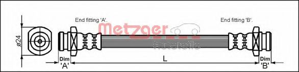 METZGER 4110074 Тормозной шланг для SUZUKI BALENO (Сузуки Балено) METZGER 4110074 Тормозной шланг для SUZUKI BALENO (Сузуки Балено)