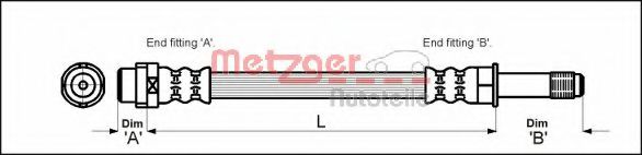 METZGER 4110331 Тормозной шланг для VOLKSWAGEN LT 28-35 II (Фольксваген Лт 28-35 2) METZGER 4110331 Тормозной шланг для VOLKSWAGEN LT 28-35 II (Фольксваген Лт 28-35 2)