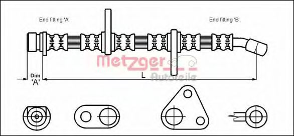 METZGER 4113500 Тормозной шланг для HONDA CRX II (Хонда Cрх 2) METZGER 4113500 Тормозной шланг для HONDA CRX II (Хонда Cрх 2)