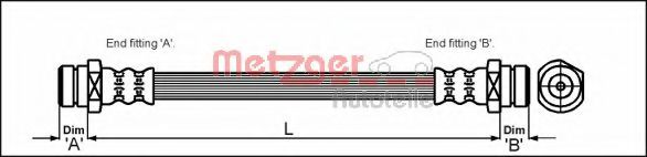 METZGER 4113305 Тормозной шланг для MAZDA 626 II (Мазда 626 2) METZGER 4113305 Тормозной шланг для MAZDA 626 II (Мазда 626 2)
