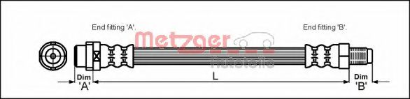 METZGER 4110578 Тормозной шланг для MERCEDES-BENZ C-CLASS (Мэрcэдэс-бэнз С класс) METZGER 4110578 Тормозной шланг для MERCEDES-BENZ C-CLASS (Мэрcэдэс-бэнз С класс)