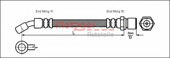METZGER 4110608 Тормозной шланг для DAEWOO (Дэу) METZGER 4110608 Тормозной шланг для DAEWOO (Дэу)