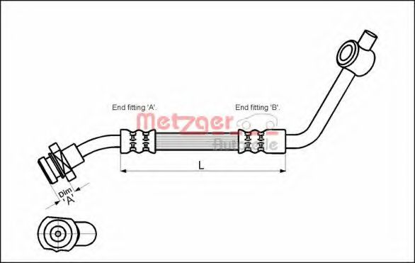 METZGER 4112529 Тормозной шланг для FORD MAVERICK (Форд Маvэриcк) METZGER 4112529 Тормозной шланг для FORD MAVERICK (Форд Маvэриcк)
