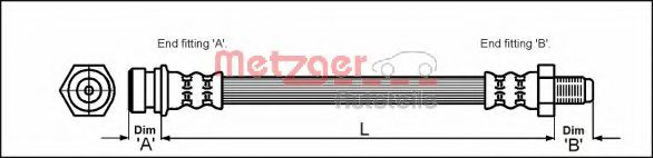 METZGER 4111003 Тормозной шланг для KIA MENTOR (Киа Мэнтор) METZGER 4111003 Тормозной шланг для KIA MENTOR (Киа Мэнтор)
