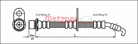 METZGER 4111423 Тормозной шланг для TOYOTA CARINA E (Тойота/тоета Карина е) METZGER 4111423 Тормозной шланг для TOYOTA CARINA E (Тойота/тоета Карина е)