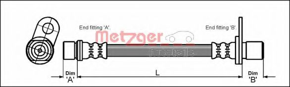 METZGER 4112180 Тормозной шланг для TOYOTA CARINA E (Тойота/тоета Карина е) METZGER 4112180 Тормозной шланг для TOYOTA CARINA E (Тойота/тоета Карина е)