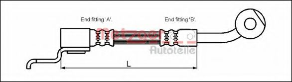 METZGER 4113522 Тормозной шланг для JEEP (Джип) METZGER 4113522 Тормозной шланг для JEEP (Джип)