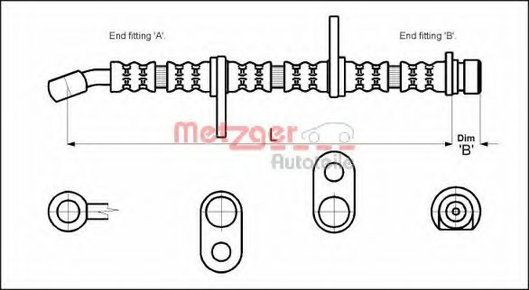 METZGER 4113605 Тормозной шланг для HONDA (Хонда) METZGER 4113605 Тормозной шланг для HONDA (Хонда)
